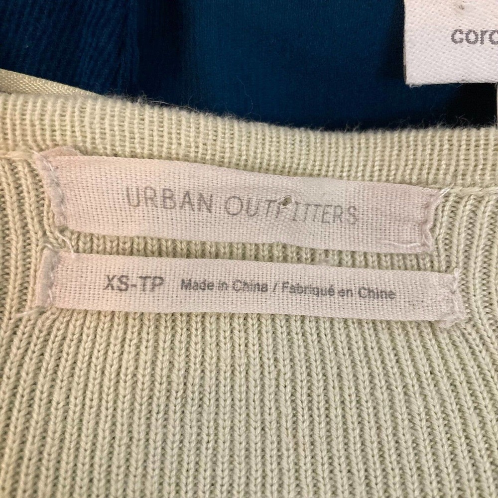 Urban Outfitters Sweater Womens Sz XS Pullover Sage‎ Green Deep V Neck Wrap - Picture 5 of 9